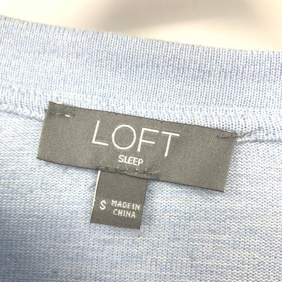LOFT Henley Sleep Set Pajamas Womens Size Small Light Sky Blue - Picture 6 of 13